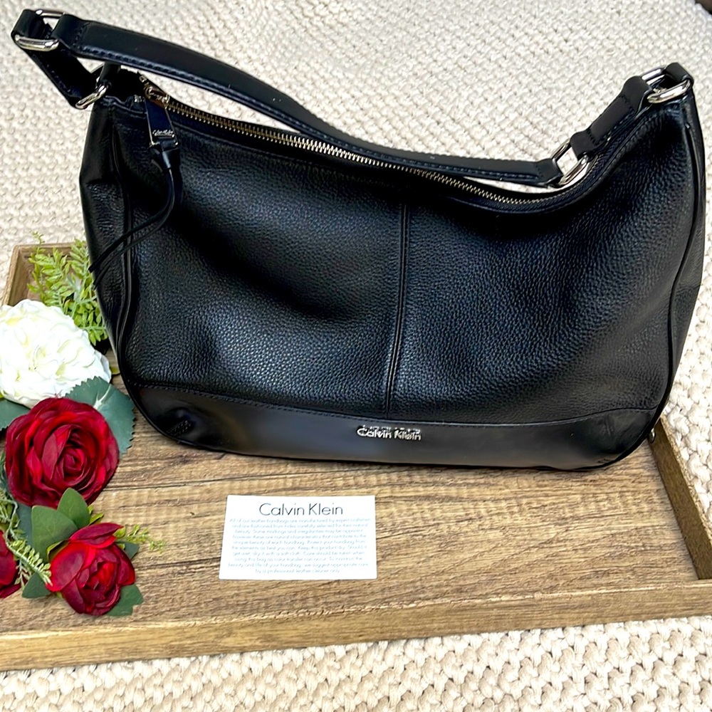 Minimalist Calvin Klein Black Leather Bag